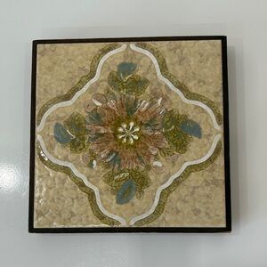 Vintage Italian Tile Trivet Framed in Wood 
by Van der Voort Toronto